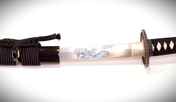 Takakura Katana mit 12-mal gefalteter Damast-Klinge Feng Lin Handgeschmiedetes Samurai Schwert